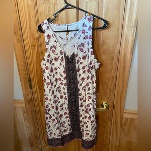 Maurice’s, White/Pink/Red Floral Dress, Size Large